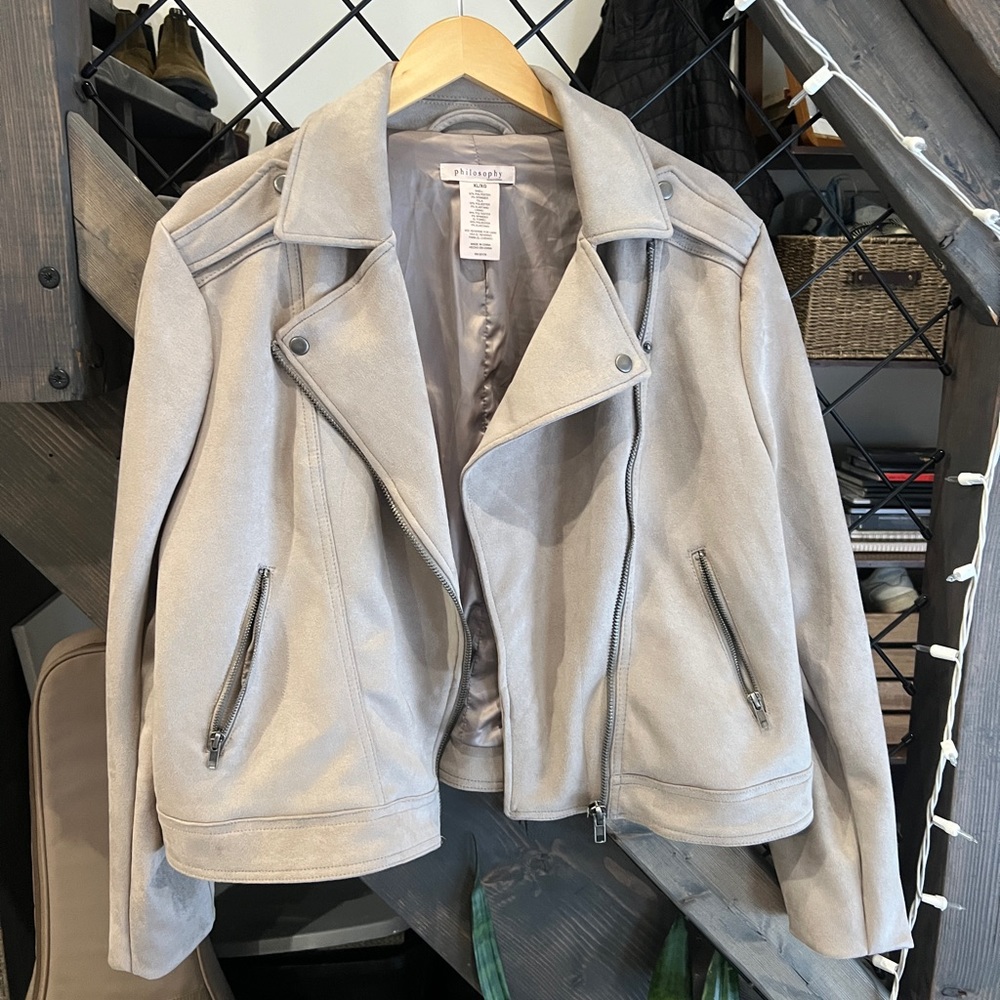 Philosophy Suede Moto Jacket